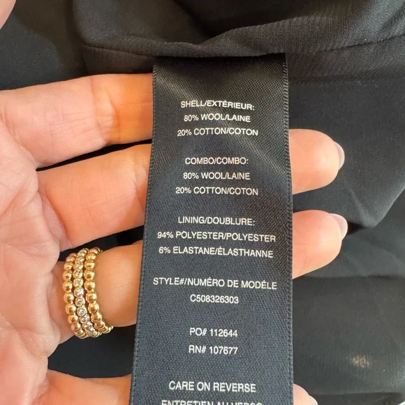 New Alice + Olivia Black Pinstripe Women's Skirt Asymmetrical Faux Wrap Size 12 - Picture 6 of 7